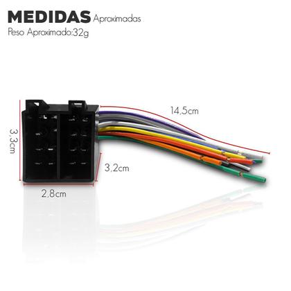 Imagem de Chicote Conector ISO Universal 16 Vias Macho Radio Carro