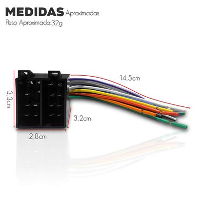 Imagem de Chicote Conector ISO Universal 16 Vias Macho Radio Carro