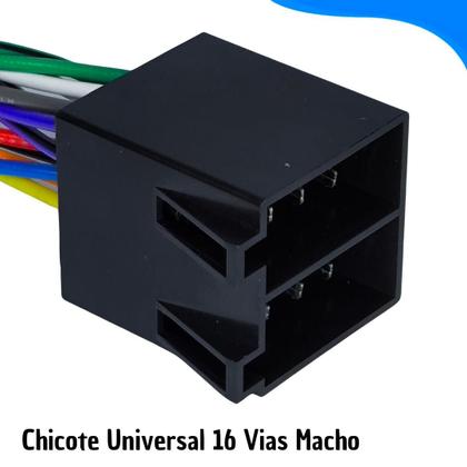 Imagem de Chicote Conector Plug Femea Universal 16 Vias Automotivo