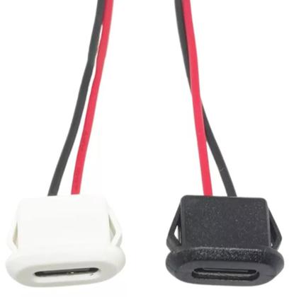 Imagem de Chicote Conector Usb Tipo C Fêmea Alimentação Rabicho 2 Fios