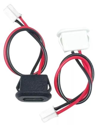 Imagem de Chicote Conector Usb Tipo C Fêmea Alimentação Rabicho 2 Fios