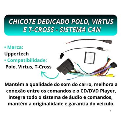 Imagem de Chicote Dedicado Polo Virtus T-Cross Sistema CAN BUS Uppertech - 4153
