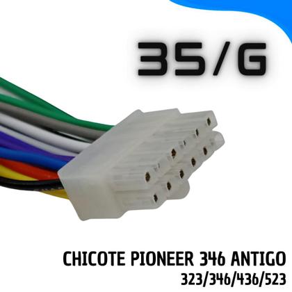 Imagem de Chicote pioneer conector plug radio som automotivo fio 346 Antigo 323 / 346 / 436 / 523