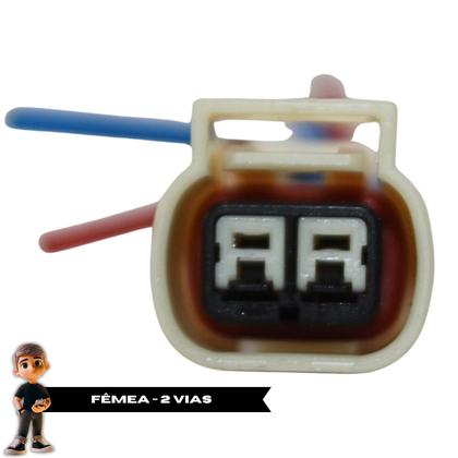 Imagem de Chicote Plug 2 Vias Soquete da Seta Onix Spin Cruze Terminal 2,8mm