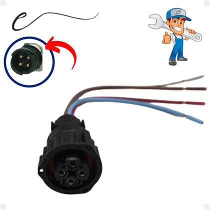 Imagem de Chicote tomada cabo sensor tacografo 4 metros pino redondo