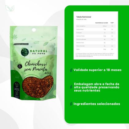 Imagem de  Chimichurri Gourmet Tempero Tradicional sem Pimenta Kit 4 Premium 40g Pouch 