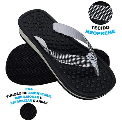 Imagem de Chinelo Anabela Feminino Mundo Flex Ortopédico Esporão Bolinhas Massageadoras Ameniza Casual Conforto