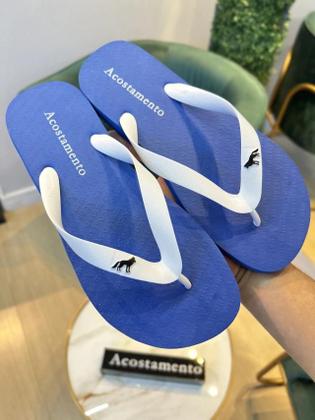Imagem de Chinelo Azul Medio com Branco -  Acostamento