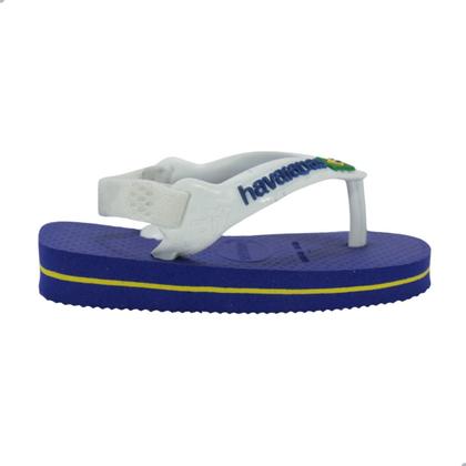 Imagem de Chinelo Bebe Havaianas Brasil Logo Azul e Branco