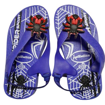 Imagem de Chinelo Bebê Infantil c/Elástico Spider Aranha Menino PVC Confortável