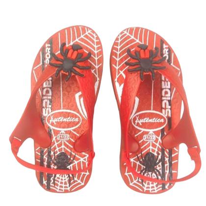 Imagem de Chinelo Bebê Infantil c/Elástico Spider Aranha Menino PVC Confortável