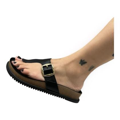 Imagem de Chinelo Beira Rio 8524.101 Dedo Papete Flatform Fivela Conforto Feminino