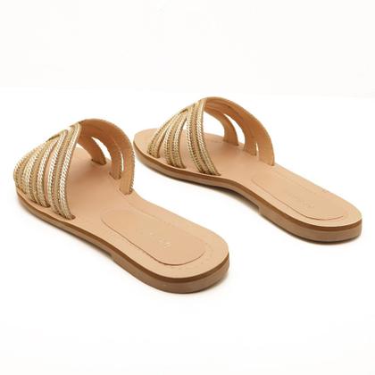 Imagem de Chinelo Belluno Bico Redondo Tira Corda Strass