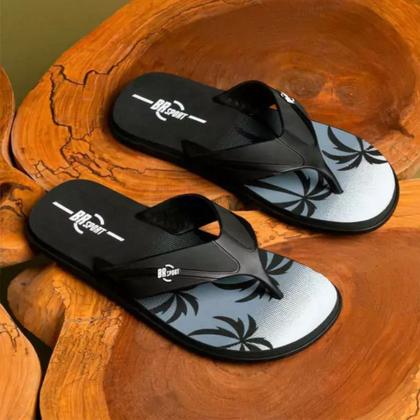 Imagem de Chinelo Br Sport Masculino Estampa Praia Preto Branco