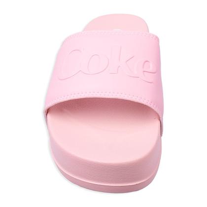 Imagem de Chinelo Coca Cola Slide Plataforma Coke Frequency Rosa Claro Feminino