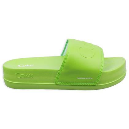 Imagem de Chinelo Coca Cola Slide Plataforma Coke Frequency Verde Feminino