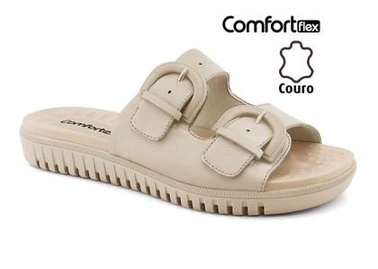 Imagem de Chinelo Comfortflex  Couro Linha Conforto ALMOND