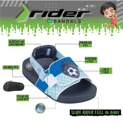 Imagem de Chinelo de Bebê Masculino Sandália Com Elástico Menino Slide Rider Full 86 Baby 12278