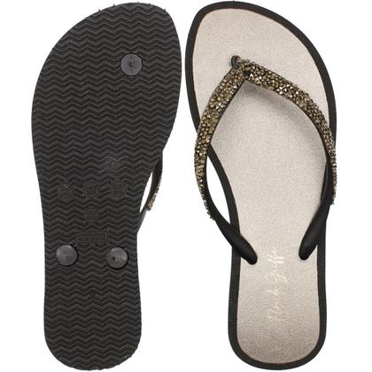 Imagem de Chinelo De Dedo Flor De Griffe Tiras Brilhantes Feminino