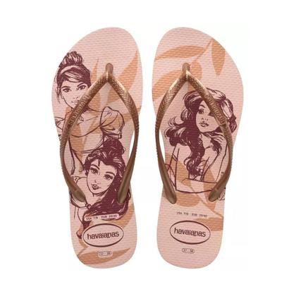 Imagem de Chinelo De Dedo Havaianas Slim Princesas Da Disney Feminino Tiras Finas Confortável Adulto Original