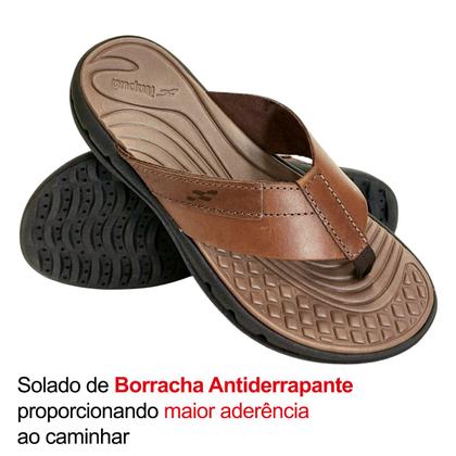 Imagem de Chinelo De Dedo Masculino Itapuã Couro Com Tiras Largas Conforto Verão Casual Dia a Dia Prático Macio