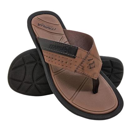 Imagem de Chinelo De Dedo Masculino Itapuã Couro Com Tiras Largas Conforto Verão Casual Dia a Dia Prático Macio