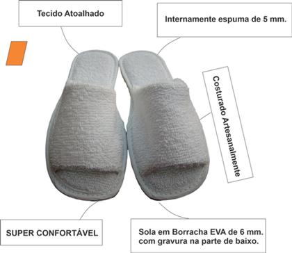 Imagem de Chinelo De Quarto Aberto Atoalhado - Pantufas Aberto Atoalhado - Chinelo em Tecido Aberto Atoalhado