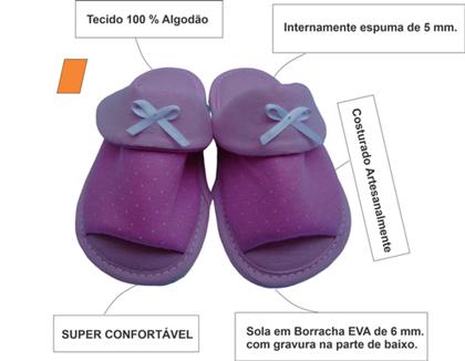 Imagem de Chinelo De Quarto Aberto com Aba - Pantufas Aberto com Aba - Chinelo em Tecido (Atacado)