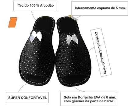 Imagem de Chinelo De Quarto Aberto - Pantufas Aberta -Chinelo em Tecido Aberto (Temos Atacado)