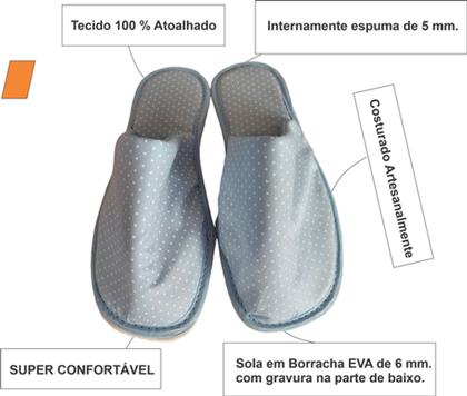 Imagem de Chinelo De Quarto Fechado - Pantufas Fechada - Chinelo em Tecido Fechado (Temos Atacado)