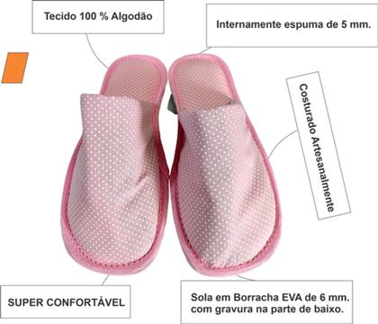 Imagem de Chinelo De Quarto Fechado - Pantufas Fechada - Chinelo em Tecido Fechado (Temos Atacado)