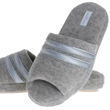 Imagem de Chinelo de Quarto Feminino Liss Aberto Cinza Mescla