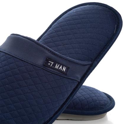 Imagem de Chinelo de Quarto Masculino Aberto Matelasse Azul Marinho 09.08.015