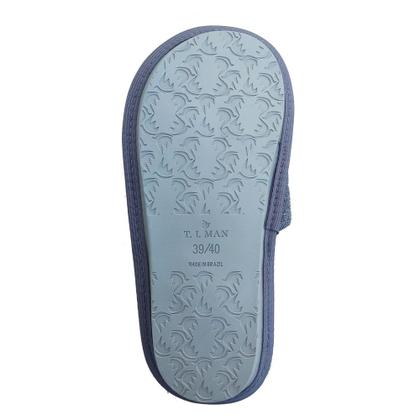 Imagem de Chinelo de Quarto Masculino Fechado Cotelê Cinza - 08.08.018