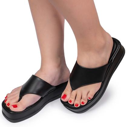 Imagem de Chinelo Dedo Feminino Flatform Sandália Papete Confortável