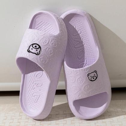 Imagem de Chinelo Feminino com Sola Macia e Estampa de Ursinho - Ideal para Uso Interno