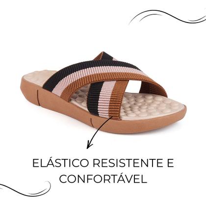 Imagem de Chinelo Feminino Confortável Elástico X Antiderrapante Dia a Dia