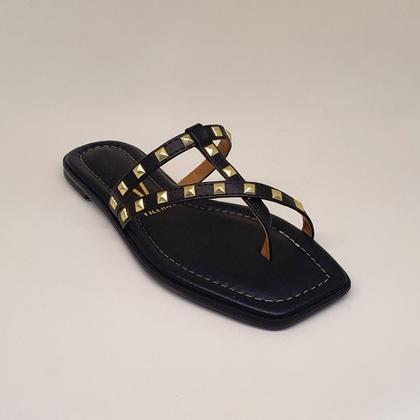 Imagem de Chinelo feminino de dedo Vizzano 6452.102 com spikes rasteirinha rasteira sem salto