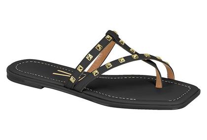 Imagem de Chinelo feminino de dedo Vizzano 6452.102 com spikes rasteirinha rasteira sem salto