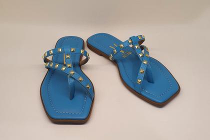 Imagem de Chinelo feminino de dedo Vizzano 6452.102 com spikes rasteirinha rasteira sem salto