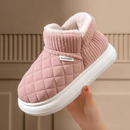 Imagem de Chinelo Feminino de Inverno com Sola Grossa Antiderrapante e Forro de Lã
