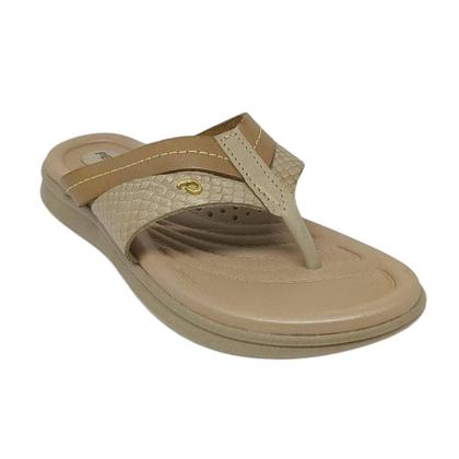 Imagem de Chinelo Feminino em Couro Flatform Conforto de Dedo Pegada