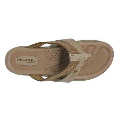 Imagem de Chinelo Feminino em Couro Flatform Conforto de Dedo Pegada