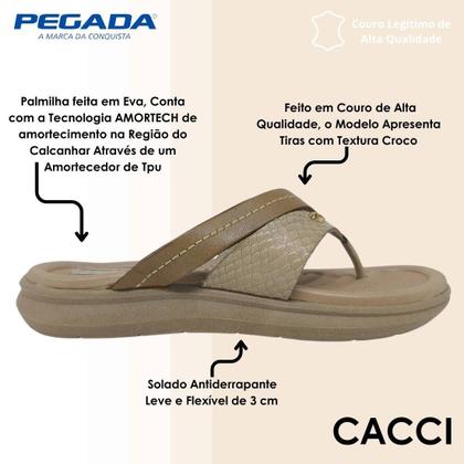 Imagem de Chinelo Feminino em Couro Flatform Conforto de Dedo Pegada