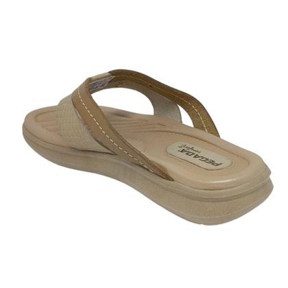 Imagem de Chinelo Feminino em Couro Flatform Conforto de Dedo Pegada