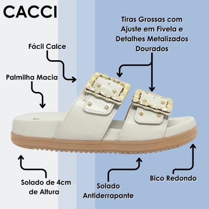 Imagem de Chinelo Feminino Flatform Slide Conforto Moderno Cacci
