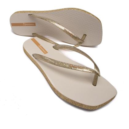 Imagem de Chinelo Feminino Grendene Ipanema Edge Maxi com Glitter Branco/Dourado