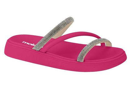 Imagem de Chinelo Feminino Moleca Flatform Slide Glamour Strass Brilho