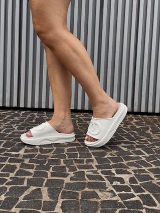 Imagem de Chinelo Feminino Nuvem Ortopédico Plataforma Macio Confortavel Branco