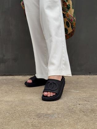 Imagem de Chinelo Feminino Nuvem Ortopédico Plataforma Macio Confortavel Preto